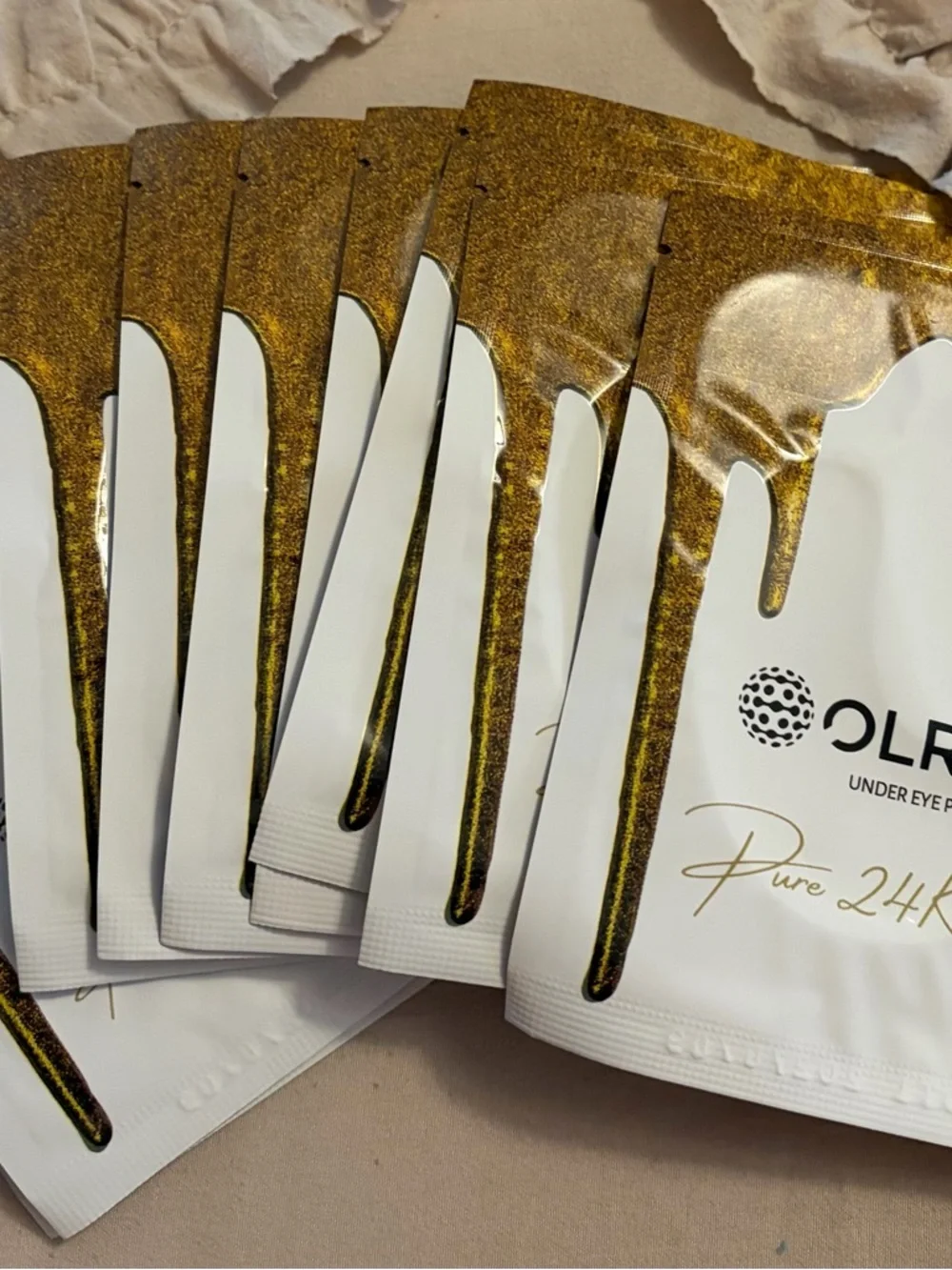 Olrom NWT Pure 24K Gold Under Eye Patch - Gold 10 per pack